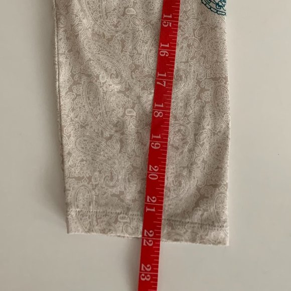 NWOT Susan Graver Weekend Oatmeal/Blue Size Large 3/4 Length Sleeve Cotton Blend - Picture 11 of 11